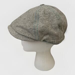 Y2K Pistil Kody Cadet Cap Wool Blend Ice Gray Short Bill Cabbie Winter Hat OS